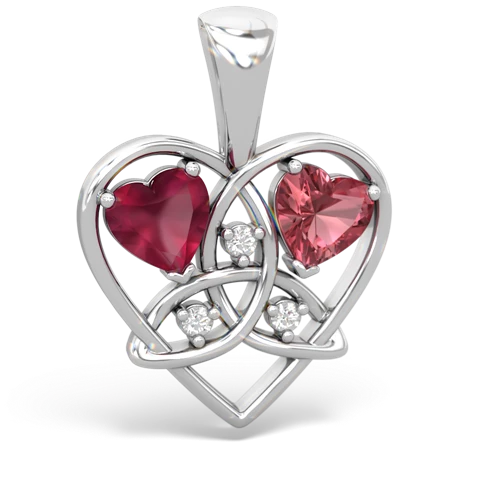 ruby-tourmaline celtic heart pendant
