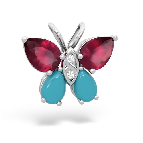 ruby-turquoise butterfly pendant