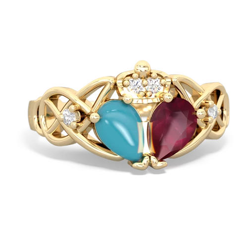 ruby-turquoise claddagh ring