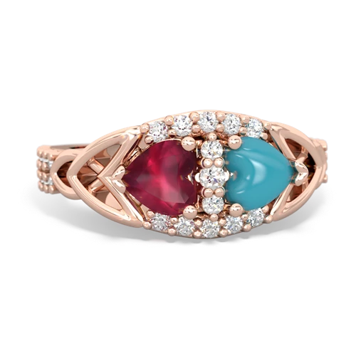 ruby-turquoise keepsake engagement ring