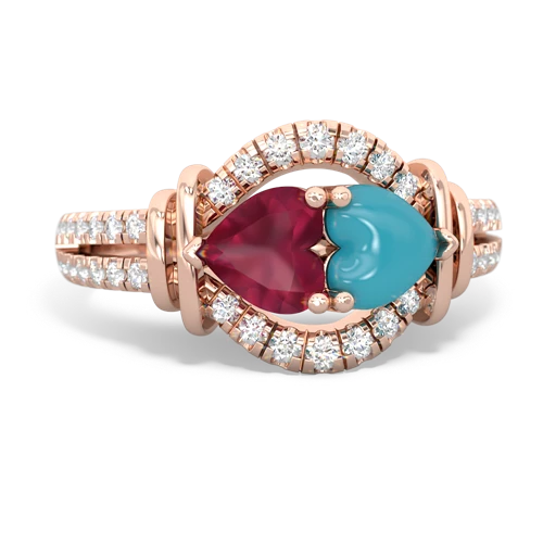 ruby-turquoise pave keepsake ring
