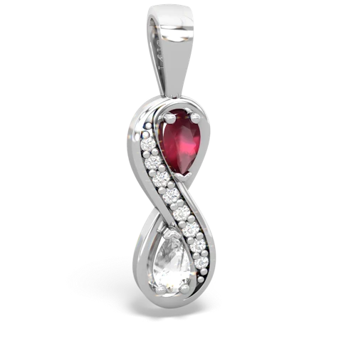 ruby-white topaz keepsake infinity pendant