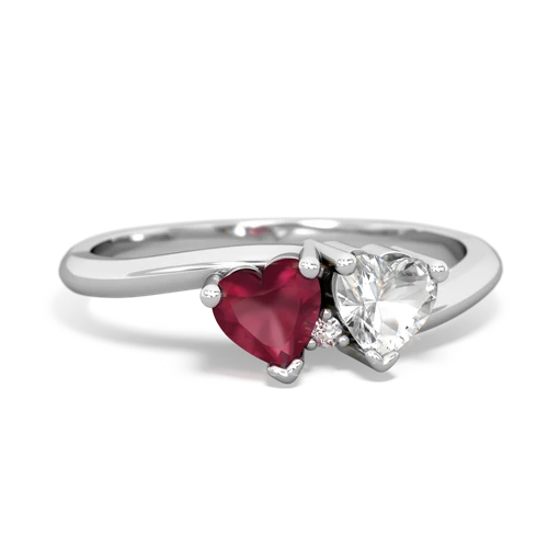 ruby-white topaz sweethearts promise ring