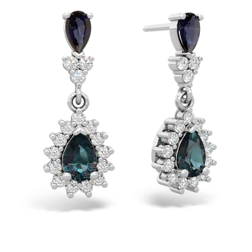sapphire-alexandrite dangle earrings