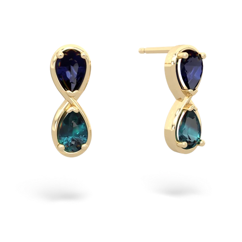 sapphire-alexandrite infinity earrings