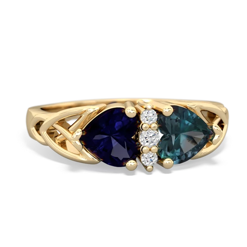 sapphire-alexandrite celtic ring