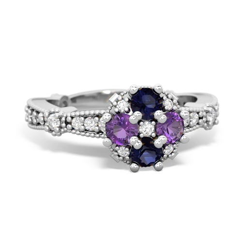 sapphire-amethyst art deco engagement ring