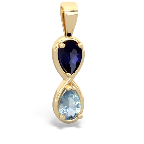 sapphire-aquamarine infinity pendant