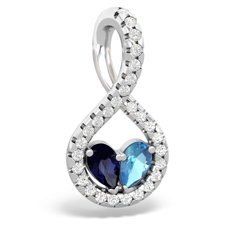 sapphire-blue topaz pave twist pendant