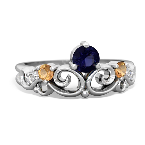 sapphire-citrine crown keepsake ring