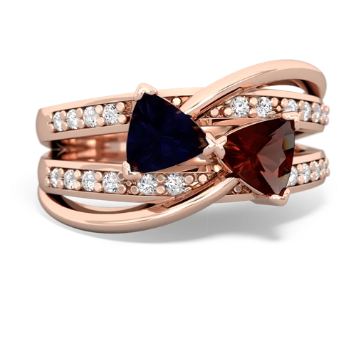 sapphire-garnet couture ring