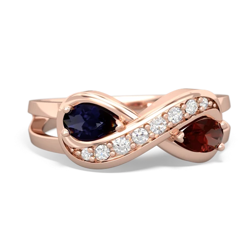 sapphire-garnet diamond infinity ring