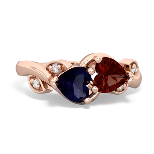sapphire-garnet floral keepsake ring