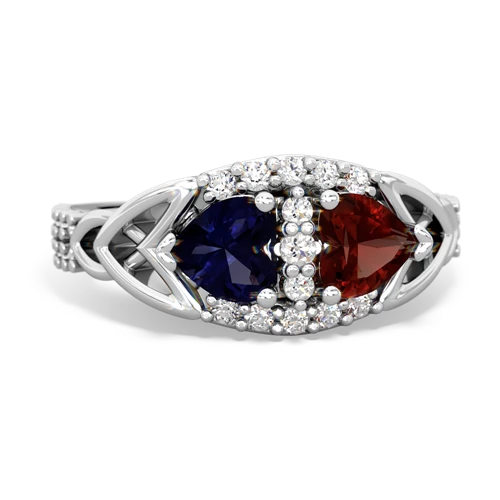 sapphire-garnet keepsake engagement ring