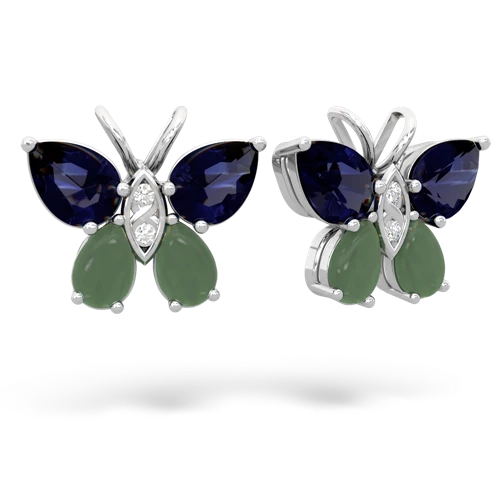 sapphire-jade butterfly earrings