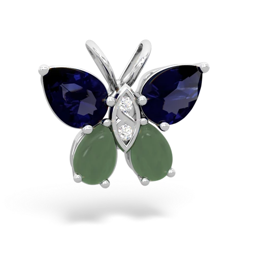 sapphire-jade butterfly pendant