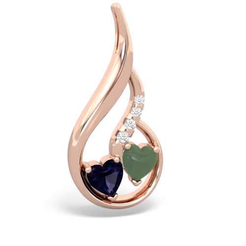 sapphire-jade keepsake swirl pendant