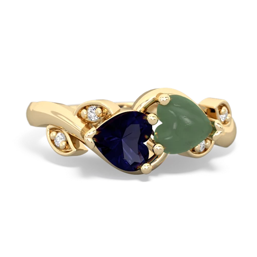 sapphire-jade floral keepsake ring