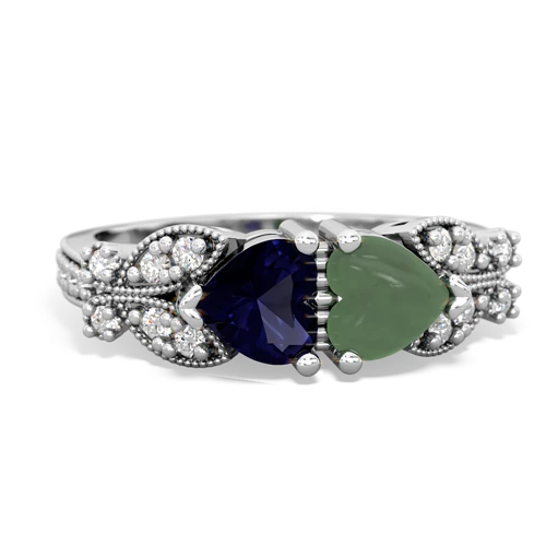 sapphire-jade keepsake butterfly ring