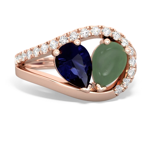 sapphire-jade pave heart ring