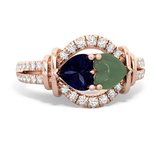 sapphire-jade pave keepsake ring