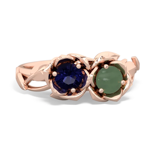 sapphire-jade roses ring