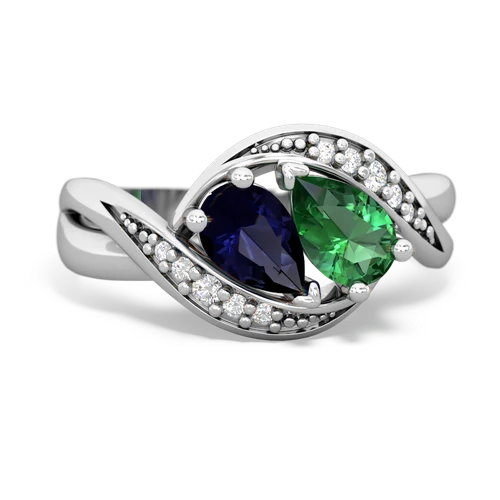 sapphire-lab emerald keepsake curls ring