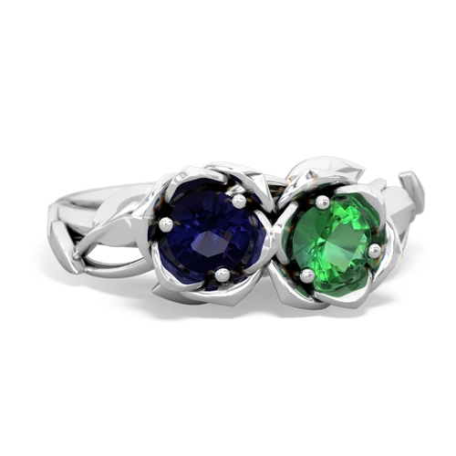 sapphire-lab emerald roses ring