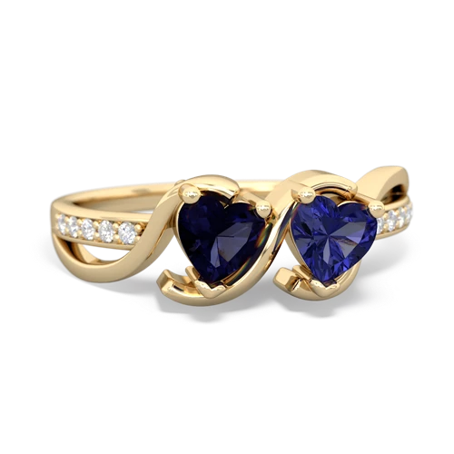 sapphire-lab sapphire double heart ring