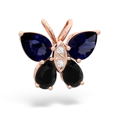 sapphire-onyx butterfly pendant
