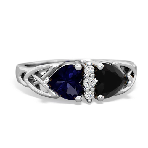 sapphire-onyx celtic ring
