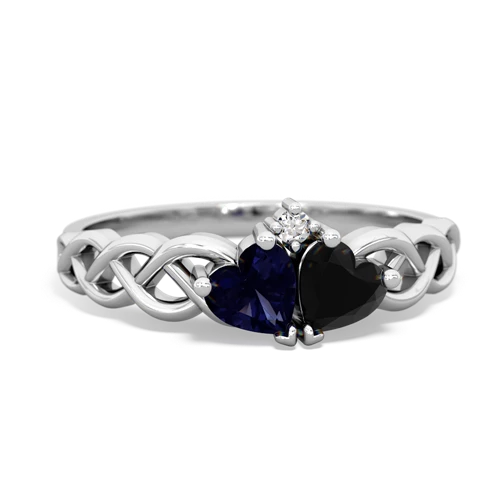 sapphire-onyx celtic braid ring