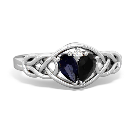 sapphire-onyx celtic knot ring