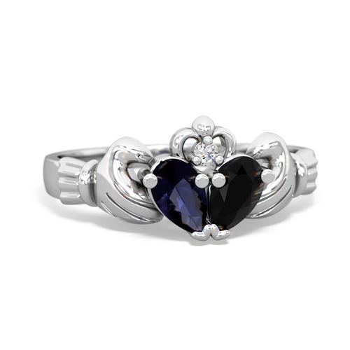 sapphire-onyx claddagh ring