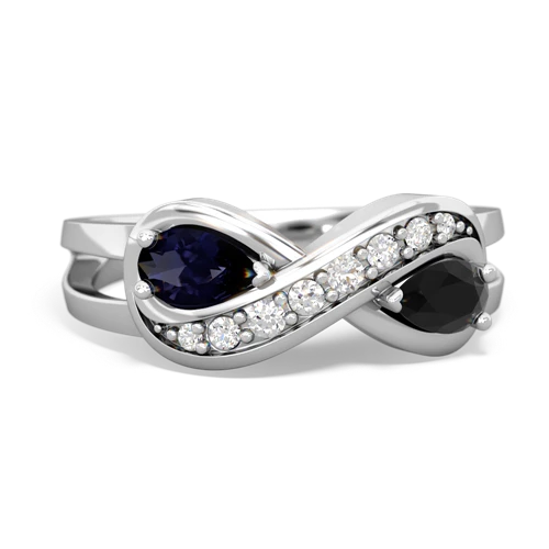 sapphire-onyx diamond infinity ring