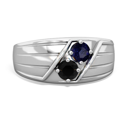sapphire-onyx mens ring