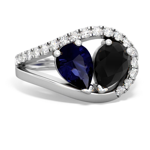 sapphire-onyx pave heart ring