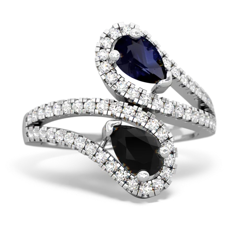 sapphire-onyx pave swirls ring