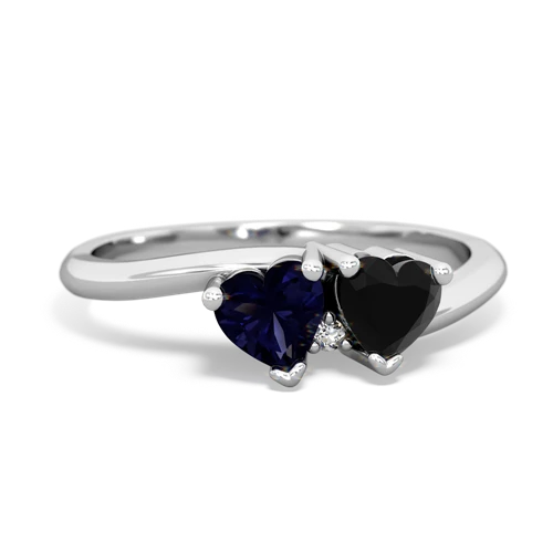 sapphire-onyx sweethearts promise ring