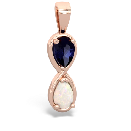 sapphire-opal infinity pendant