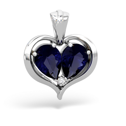 sapphire half heart whole pendant
