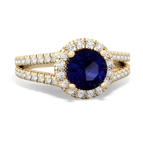 sapphire halo pave ring