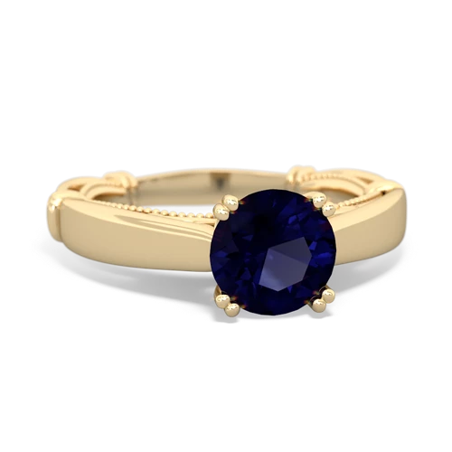 sapphire ornate solitaire ring
