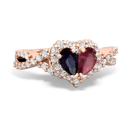 sapphire-ruby engagement ring