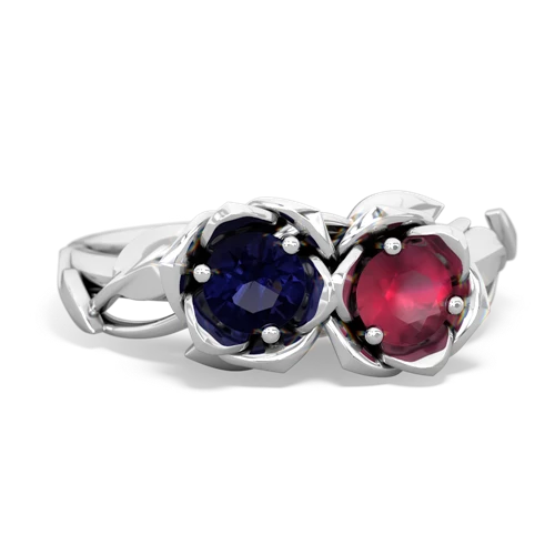 sapphire-ruby roses ring