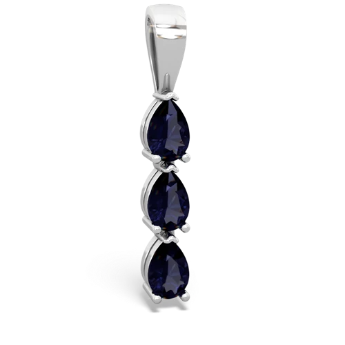 peridot-blue topaz three stone pendant
