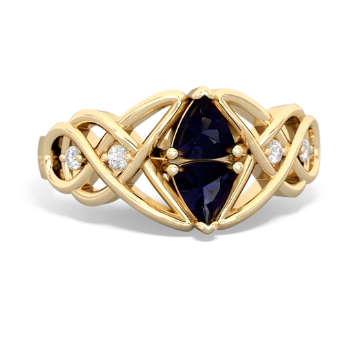 sapphire-sapphire celtic knot ring