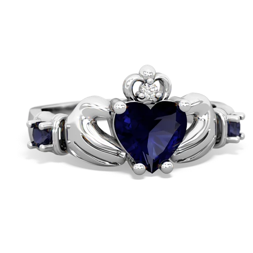 aquamarine-lab sapphire claddagh ring
