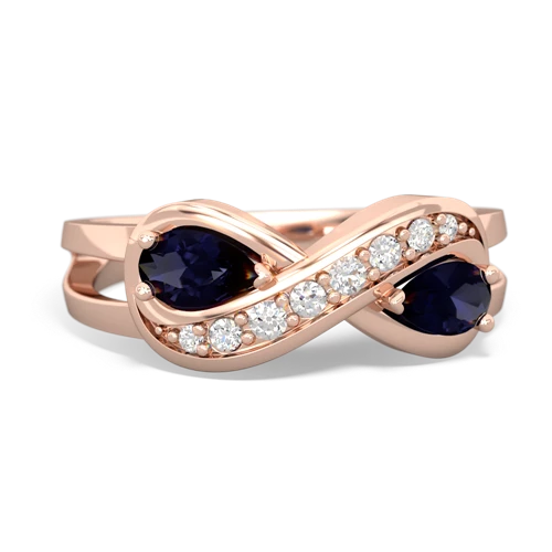 sapphire-sapphire diamond infinity ring