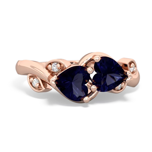 sapphire-sapphire floral keepsake ring
